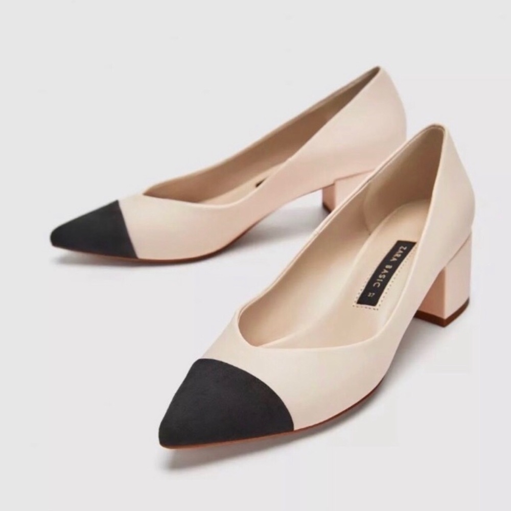 Zara Two-Tone Block Heel